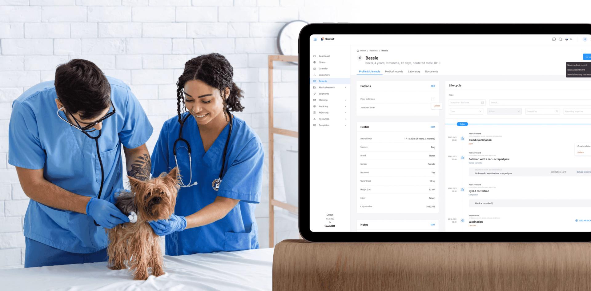 DOCUT veterinary practice managemet software by Touch4IT