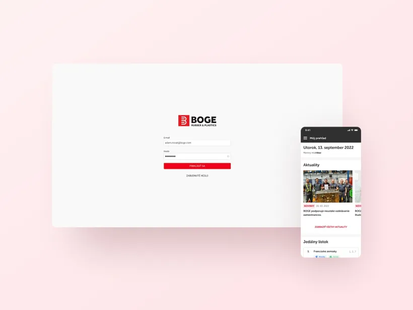 Employee mobile application for BOGE